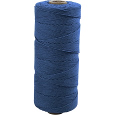 Macramé-Kordel, L 315 M, Dicke 1 mm, Dünne Qualität 12/12, Blau, 220 g/ 1 Knäuel