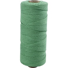 Macramé-Kordel, L 315 M, Dicke 1 mm, Dünne Qualität 12/12, Hellgrün, 220 g/ 1 Knäuel