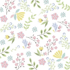 Papierservietten, kleinblumig, Größe 33x33 cm, 20 Stk/ 1 Pck