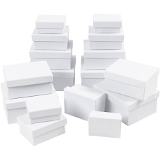 Rechteckige Boxen, H 3,5+4,5+5,5+6,5 cm, Größe 8,5x11,5+11x14 cm, 4x4 Stk/ 1 Pck