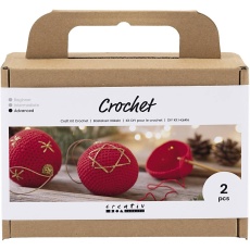 Kreativ Set Häkeln, Weihnachtskugeln, Rot, 1 Pck