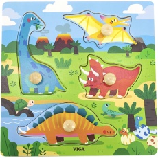 VIGA Kinder-Puzzle mit Knöpfen, H 26 mm, L 22 cm, B 22 cm, 1 Stk