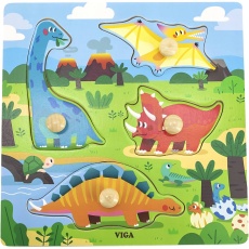 VIGA Kinder-Puzzle mit Knöpfen, H 26 mm, L 22 cm, 1 Stk