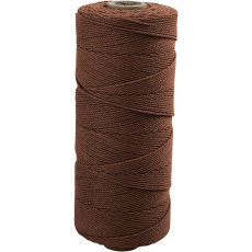 Macramé-Kordel, L 315 M, Dicke 1 mm, Dünne Qualität 12/12, Braun, 220 g/ 1 Knäuel
