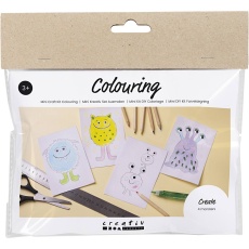 Mini Kreativ Set Ausmalen, Monster, Sortierte Farben, 1 Pck