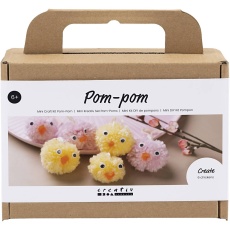 Mini Kreativ Set Pompons, Küken, Sortierte Farben, 1 Pck