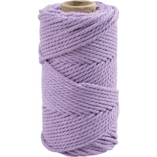 Macramé-Kordel, L 55 m, D 4 mm, Flieder, 330 g/ 1 Rolle