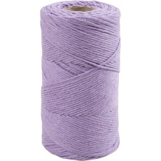 Macramé-Kordel, L 198 M, D 2 mm, Flieder, 330 g/ 1 Rolle