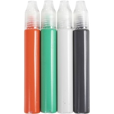 Kerzenstifte, Schwarz, Grün, Hellgrau, Rot, 4x30 ml/ 1 Pck