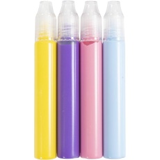 Kerzenstifte, Hellblau, Hellpink, Flieder, Gelb, 4x30 ml/ 1 Pck