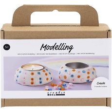 Mini Kreativ Set Modellieren, Kerzenhalter, Weiß, 1 Pck