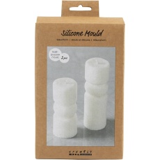 Silikonform, Gerippter Zylinder mit Bogen, H 11+14 cm, D 4+4 cm, 2 Stk/ 1 Pck