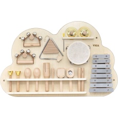 VIGA Aktivitätsbrett mit Schlaginstrumenten , H 48 cm, L 75, B 6,6, 12 Teile/ 1 Pck