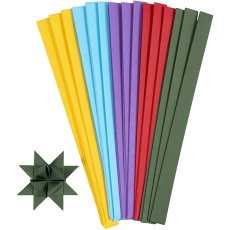 Papierstreifen für Sterne, L 45 cm, D 6,5 cm, B 15 mm, Sortierte Farben, 500 Stk/ 1 Pck