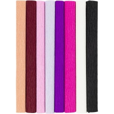 Krepppapier, Blatt 25x60 cm, Kreppanteil: 180%, 105 g, Harmonie in Lila-Pink, 8 Bl./ 1 Pck