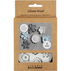 Silikonform, Blume, H 0,5 cm, L 1,5-2,5 cm, 1 Stk