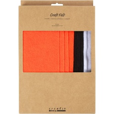 Bastelfilz, A4, Blatt 210x297 mm, Dicke 2 mm, Halloween Farben, 10 Stk/ 1 Pck