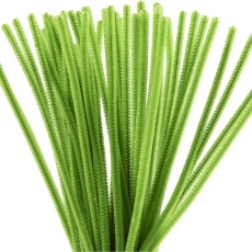 Chenilledraht, L 30 cm, Dicke 6 mm, Lindgrün, 50 Stk/ 1 Pck