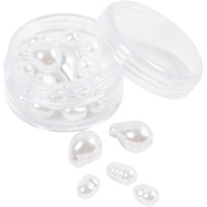 Wachsperlen, Oval, D 6-14 mm, Lochgröße 1,3-1,5 mm, 30 Stk/ 1 Pck