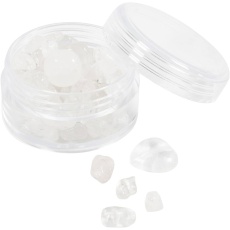 Kristallperlen, Klarer Quarz, D 7-12 mm, Lochgröße 1 mm, Transparente Farben, 63 Stk/ 1 Pck