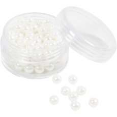 Wachsperlen, D 5 mm, Lochgröße 1,7 mm, Perlmutt, 110 Stk/ 1 Pck