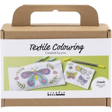Mini Kreativ Set Stoffbemalen, Schmetterlinge, Pastellfarben, 1 Pck