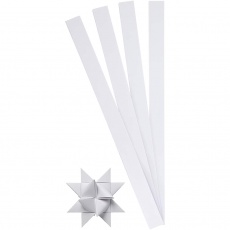 Papierstreifen für Sterne, L 45 cm, B 15 mm, D 6,5 cm, Weiß, 100 Streifen/ 1 Pck