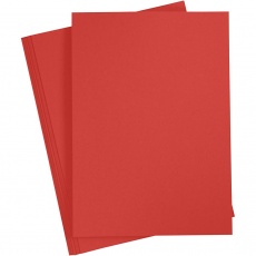 Karton, farbig, A4, Blatt 210x297 mm, 180 g, Rot, 20 Bl./ 1 Pck