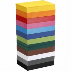 Farbkarton, A6, Blatt 105x148 mm, 180 g, Sortierte Farben, 12x100 Bl./ 1 Pck