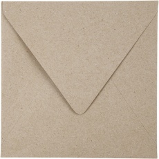 Recycelter Kuvert, Umschlaggröße 16x16 cm, 120 g, Natur, 50 Stk/ 1 Pck