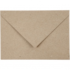 Recycelter Umschlag, Umschlaggröße 11,5x16 cm, 120 g, Natur, 50 Stk/ 1 Pck