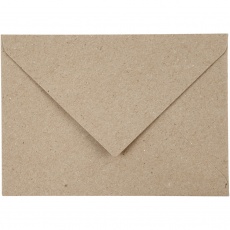 Recycelter Kuvert, Umschlaggröße 11,5x16 cm, 120 g, Natur, 50 Stk/ 1 Pck