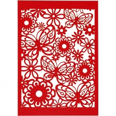 Karton mit Spitze, Blatt 10,5x15 cm, 200 g, Rot, 10 Stk/ 1 Pck