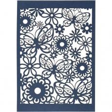 Karton mit Spitze, Blatt 10,5x15 cm, 200 g, Blau, 10 Stk/ 1 Pck