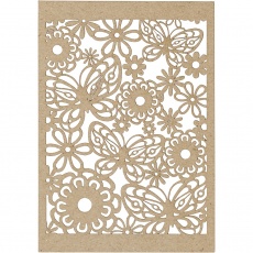 Karton mit Spitze, Blatt 10,5x15 cm, 200 g, Natur, 10 Stk/ 1 Pck