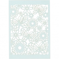 Karton mit Spitze, Blatt 10,5x15 cm, 200 g, Hellblau, 10 Stk/ 1 Pck