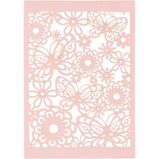 Karton mit Spitze, Blatt 10,5x15 cm, 200 g, Rosa, 10 Stk/ 1 Pck
