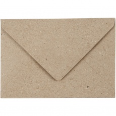 Recycelter Umschlag, Umschlaggröße 7,8x11,5 cm, 120 g, Natur, 50 Stk/ 1 Pck