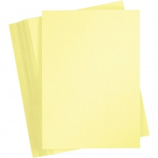 Karton, farbig, A4, Blatt 210x297 mm, 180 g, Hellgelb, 100 Bl./ 1 Pck