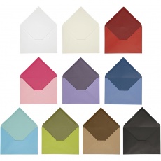 Umschläge, Umschlaggröße 11,5x16 cm, Inhalt kann variieren , 100 g, Sortierte Farben, 30 Pck/ 1 Pck
