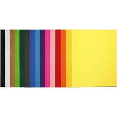Wellkarton, Blatt 50x70 cm, 80 g, Sortierte Farben, 15 Bl./ 1 Pck
