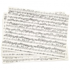 Bedrucktes Kraftpapier, Musiknoten, A4, Blatt 210x297 mm, 100 g, 10 Bl./ 1 Pck