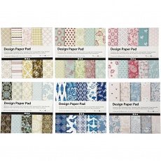 Design-Papier im Block, Blatt 15,2x15,2 cm, 120 g, Sortierte Farben, 300 Bl., 6x50 Bl./ 1 Pck