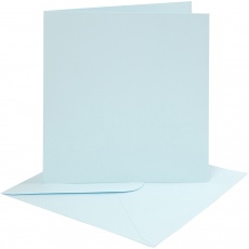 Karten & Kuverts, Kartengröße 15,2x15,2 cm, Umschlaggröße 16x16 cm, 220 g, Hellblau, 4 Set/ 1 Pck