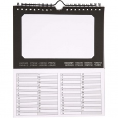 Ewiger Kalender, Größe 19x23 cm, Lochgröße 15,3x9,2 cm, 180 g, 5 Stk/ 1 Pck