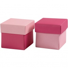 Faltschachtel, Größe 5,5x5,5 cm, 250 g, Rosa/Pink, 10 Stk/ 1 Pck