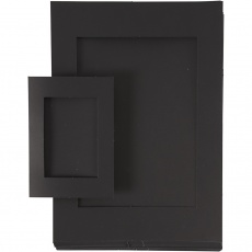 Passepartout-Rahmen, Größe A4+A6, 180 g, Schwarz, 2x60 Stk/ 1 Pck