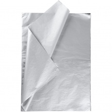 Seidenpapier, Blatt 50x70 cm, 14 g, Silber, 25 Bl./ 1 Pck