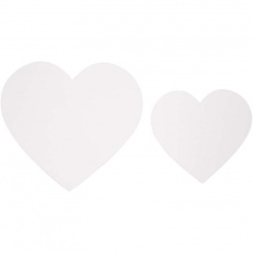 Herzen, Größe 6+8,5 cm, 240 g, Weiß, 50 Stk/ 1 Pck