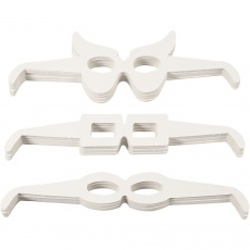 Brillen, H 4,5-10 cm, L 32 cm, Weiß, 160 Stk/ 1 Pck